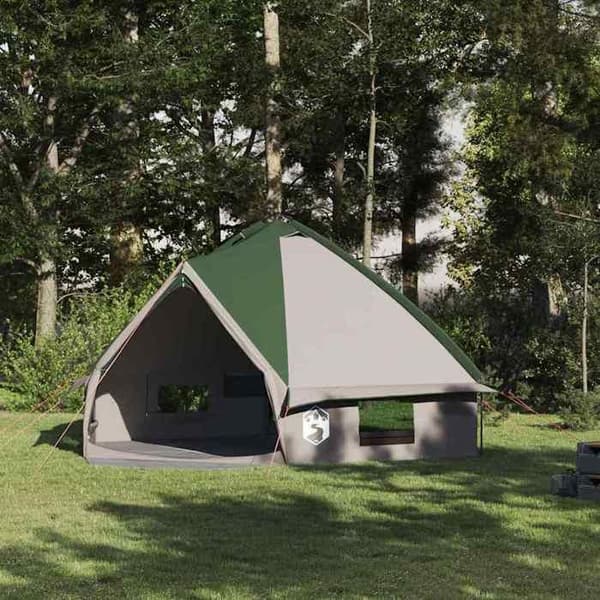 Tält teepee - EXKLUSIVT HUS - 8 platser - Polyester 185T belagd - Ventilation och ljuskrok - Grön