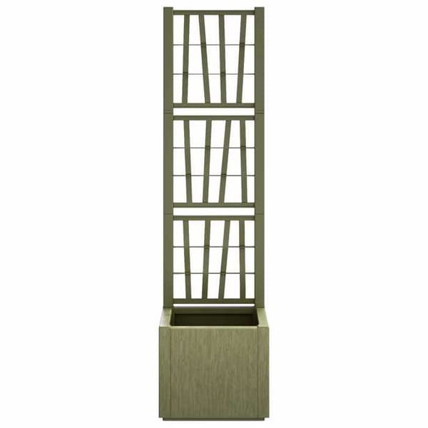 Maison Exclusive - Blomsterkasse med Grøn Trellis 36 x 36 x 140 cm PP Grön