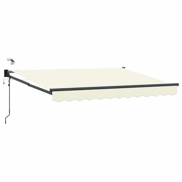 Utdragbart markis - EXKLUSIVT HUS - Elektrisk - 3,5 x 2 m - Väder sensor - LED-belysning Grädde