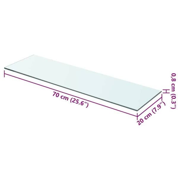 Maison Exclusive - Hyllypaneeli Kirkas lasi 70 x 20 cm Transparent