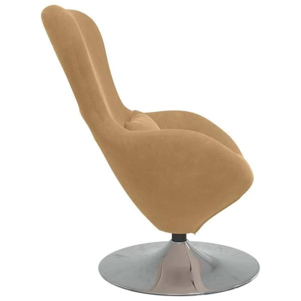 Fåtöljer & Relaxfåtöljer - MAISON EXCLUSIVE - Äggfåtölj - Brun sammet - 360° svängbar bas - Armstöd brun