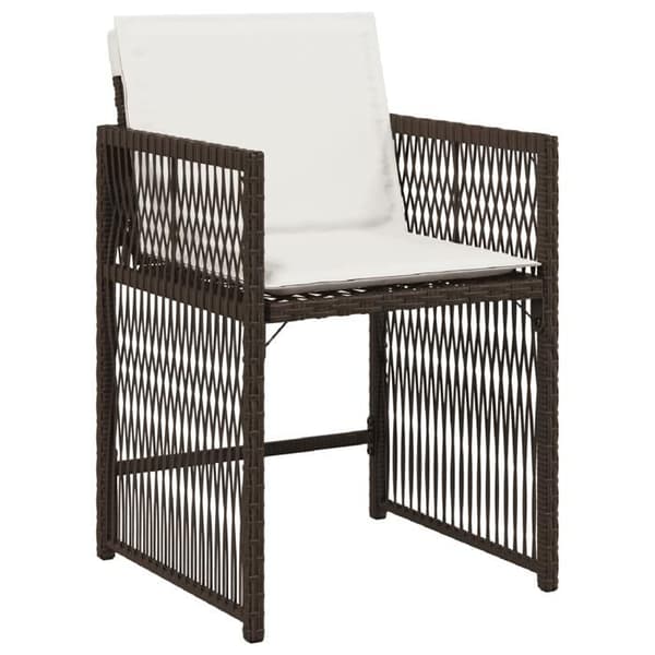Maison Exclusive - Have spisebordssæt med puder 9 dele brun poly rattan brun