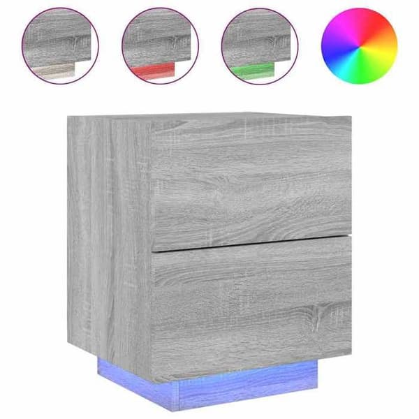 Maison Exclusive - Natborde og LED-lamper 2 stk sonoma grå sonoma grå
