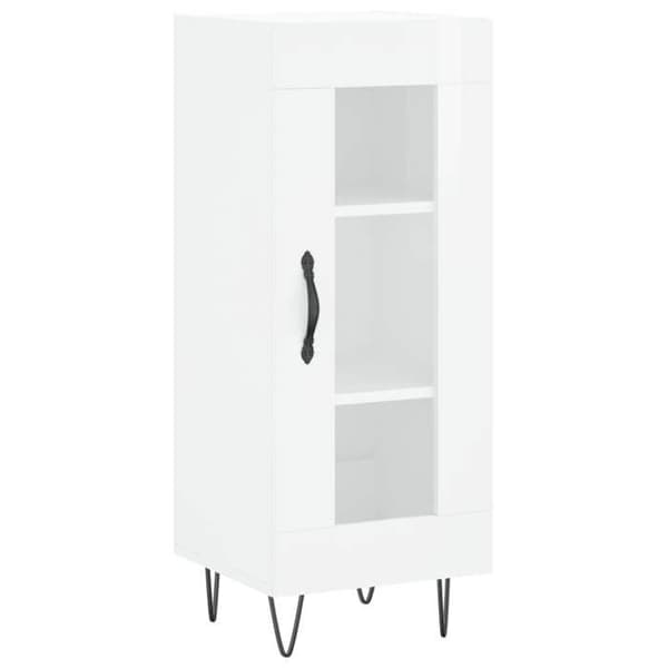 Maison Exclusive - Buffé Vit glänsande 34,5x34x90 cm Ingenjörsträ Strålande vit