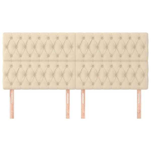 Maison Exclusive - Sänggavel Crème 180x7x118/128 cm Tyg Grädde