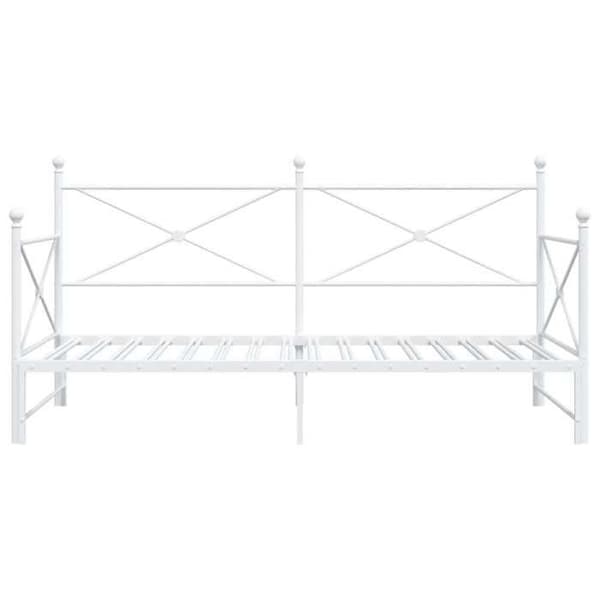 Sofa - EKSKLUSIV HUS - Sofa med udtræksseng - Stål - Hvid - 100x190 cm Vit