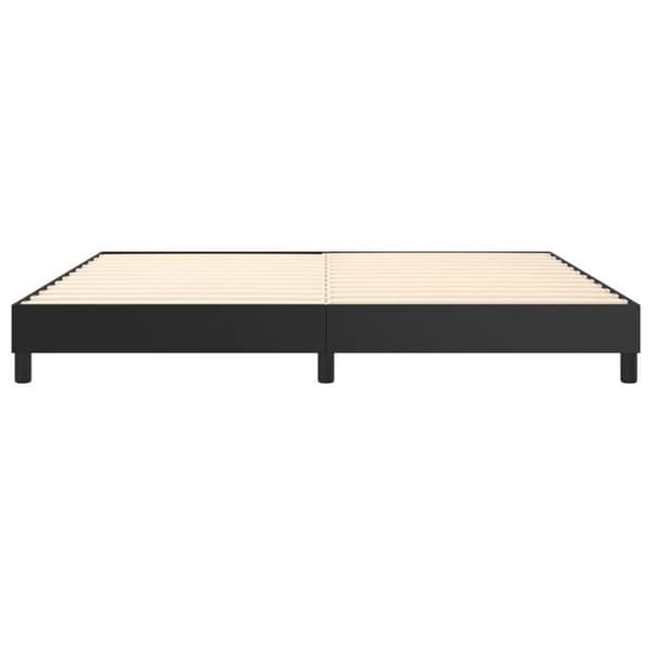 Maison Exclusive - Sengebund med sorte lameller 200x200 cm i kunstlæder