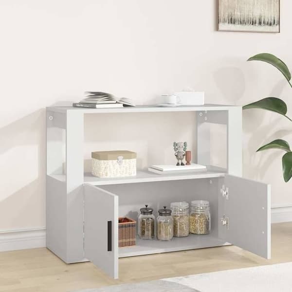 Maison Exclusive - Hvid Buffet 80x30x60 cm Ingeniørtræ Vit
