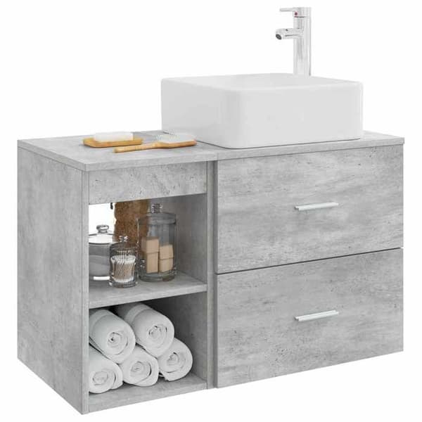 Maison Exclusive - Badmöbelset 2 delar Grå betong