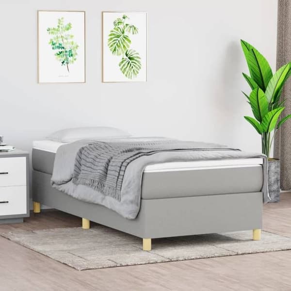 Maison Exclusive - Ljust grå sängram 100x200 cm tyg ljusgrått