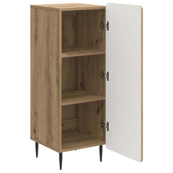 Maison Exclusive - Buffet i håndlavet egetræ 34,5 x 33 x 92 cm Ingeniørtræ