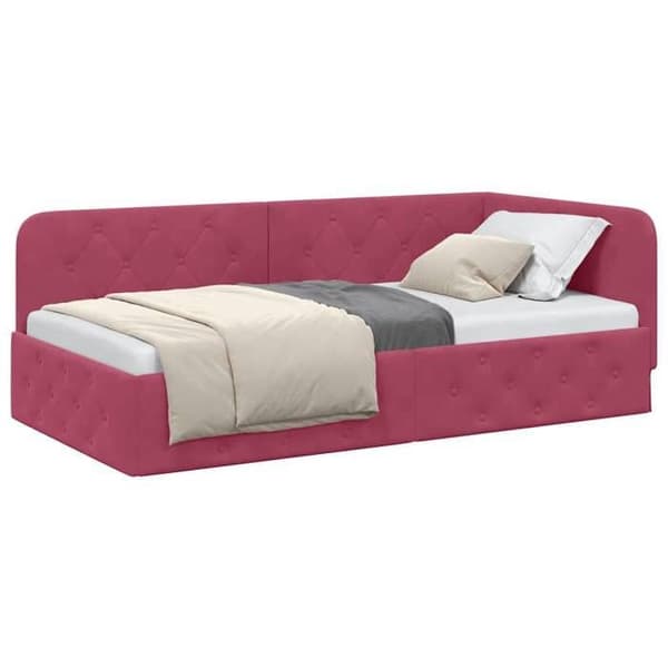 Maison Exclusive - Hörnsängram Bordeaux 100 x 200 cm Sammet