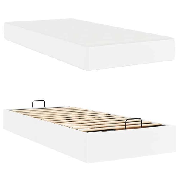 Maison Exclusive - Sängram med madrass Annan 2 delar Vit PVC Vit (PVC)