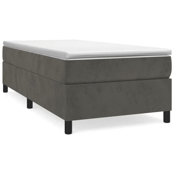 Maison Exclusive - Tummanharmaa jousipatjasänky 90x200 cm sametti mörkgrå