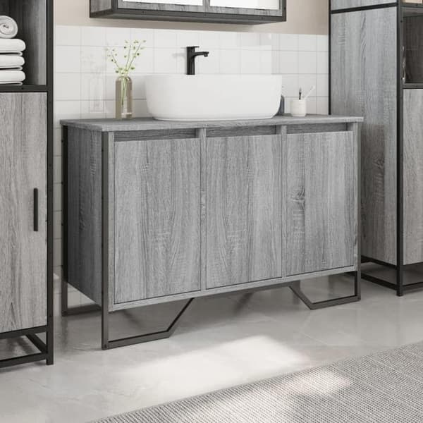 Maison Exclusive - Badeværelsesvaskeskab Sonoma grå 91x35x60 cm