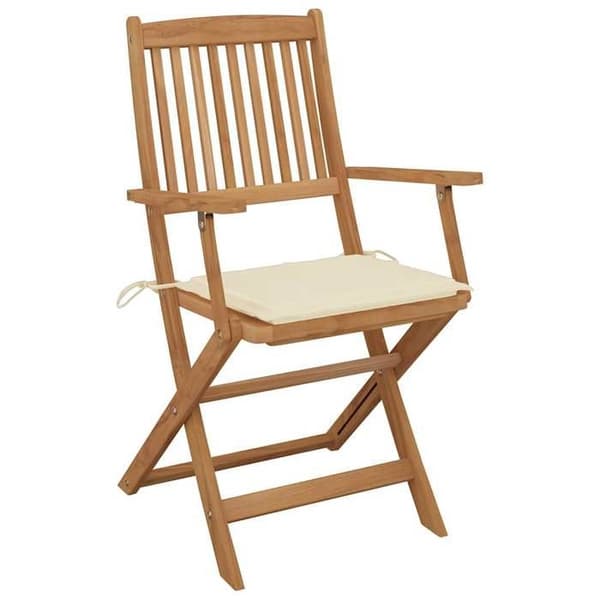Maison Exclusive - Fällbara utomhusstolar och kuddar set om 8 Akaciaträ