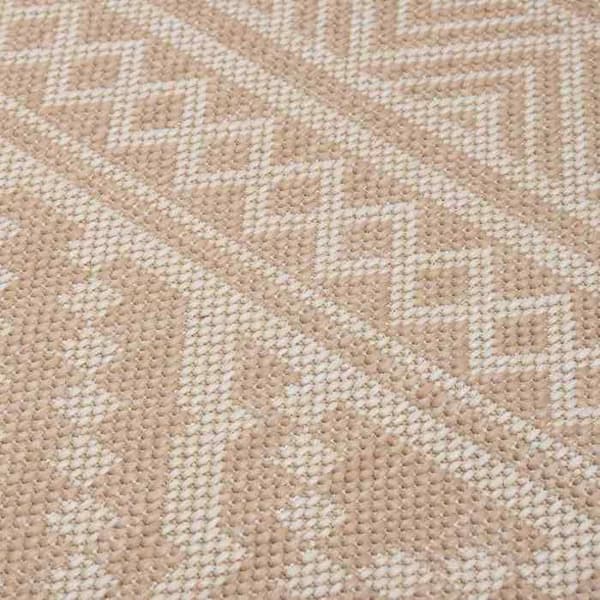 Maison Exclusive - Udendørs fladvævet tæppe 80x150 cm Brunstriber Brun