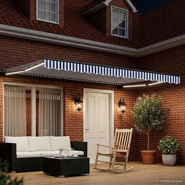 Maison Exclusive - Manuell rullgardinsram med LED-lampor