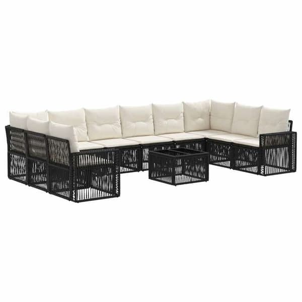 Maison Exclusive - 11 dele have sofa sæt i sort og creme hvid