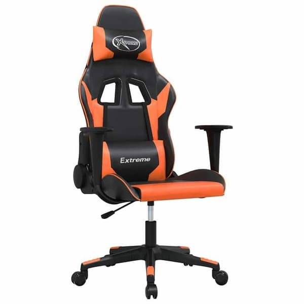 Maison Exclusive - Spilstol i sort og orange kunstlæder