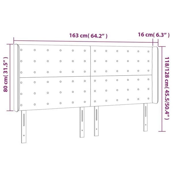 Maison Exclusive - LED Hovedgærde Creme 163x16x118/128 cm Simililæder