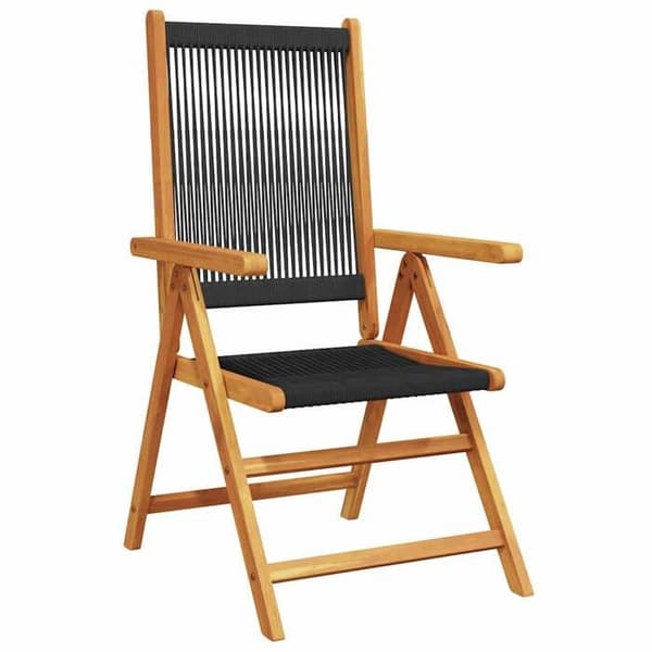 Maison Exclusive - Fällbara stolar (set om 2) i massivt akaciaträ och polypropen