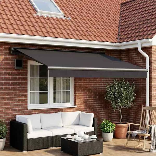 Maison Exclusive - Ersättningsduk för markis Antracit 350 x 250 cm Polyester