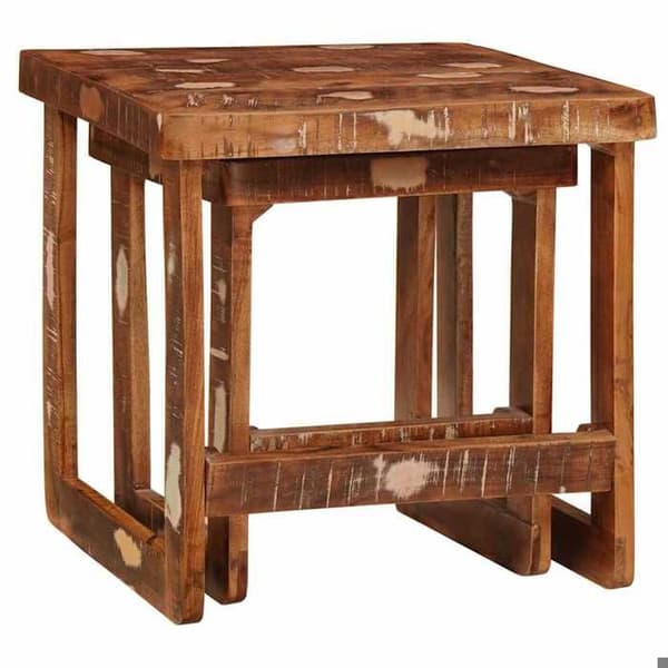 Maison Exclusive - 2 st Nestingbord Brun 46 x 46 x 45 cm Återvunnet Trä Solid