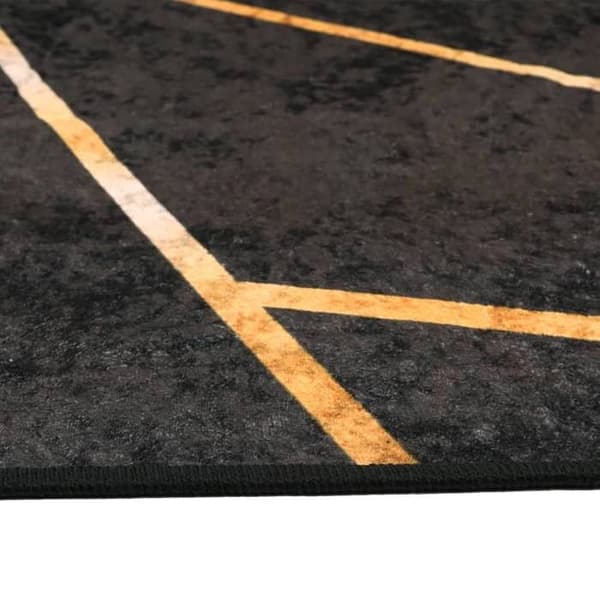 Maison Exclusive - Vaskbar sort og guld tæppe 190x300 cm