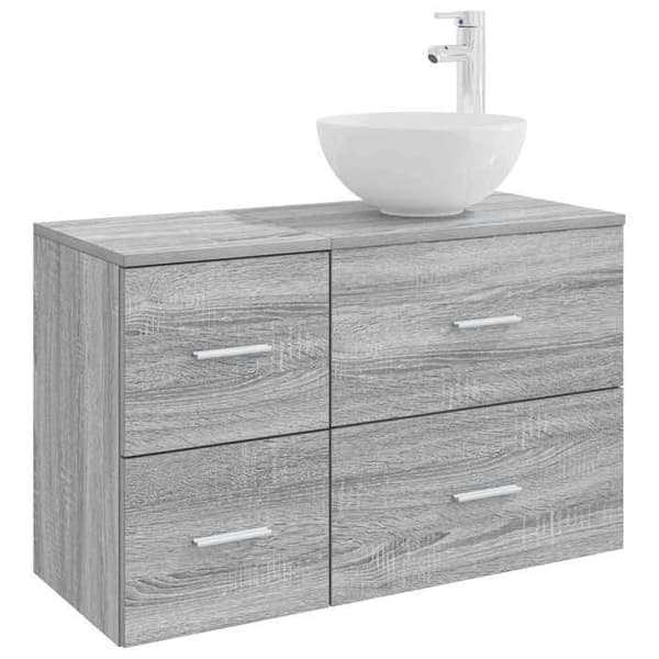 Maison Exclusive - Badmöbelset 2 delar Sonoma grå