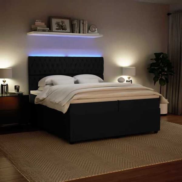 Maison Exclusive - Sängyn runkopatja ja patja Musta 200x200 cm Sametti
