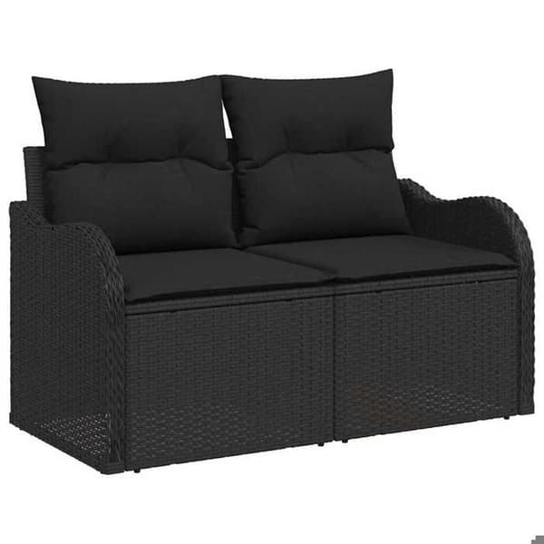 Maison Exclusive - 6 osan puutarhakalustesarja musta polyrottinki