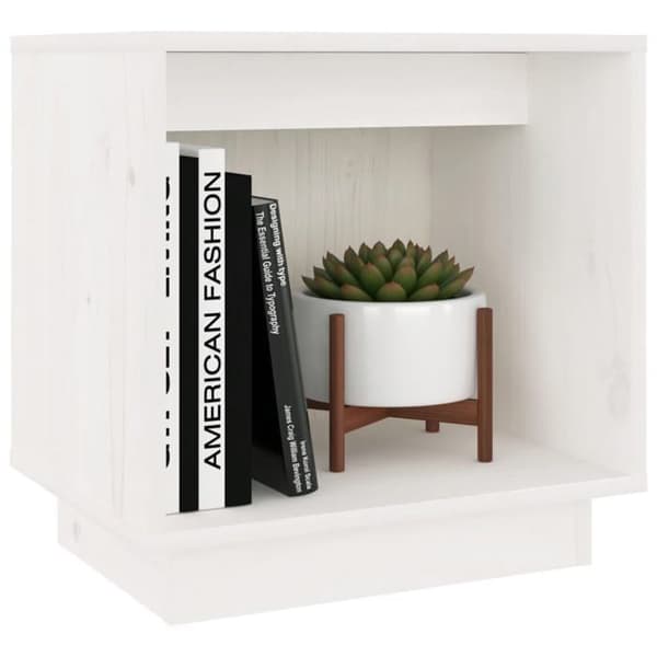 Maison Exclusive - Natborde 2 stk Hvid 40x30x40 cm Solid fyrretræ Vit
