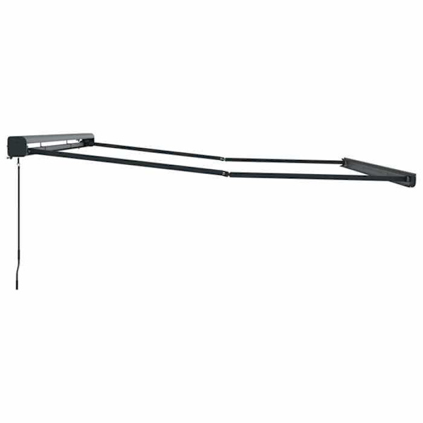 Fällbart tak - 400×300 cm - Grå - PU-belagd polyester - Aluminiumram Grå