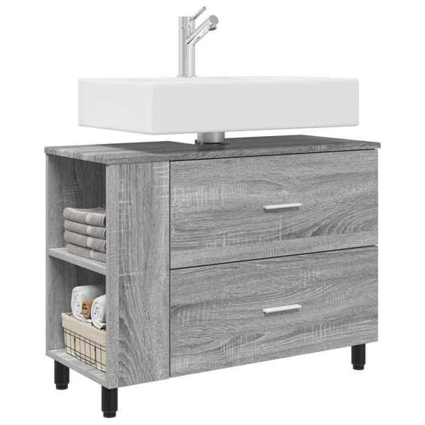 Maison Exclusive - Sonoma grå badrumsvanitet enhet 80 x 35 x 60 cm