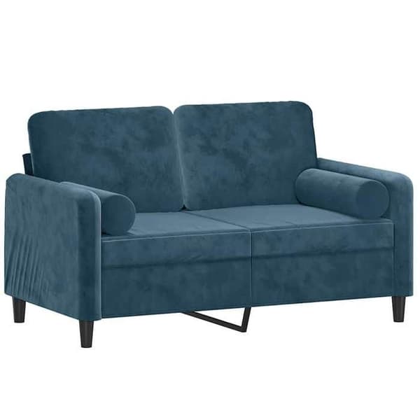 Maison Exclusive - 2-personers sofa med blå dekorative puder 120 cm velour Blå