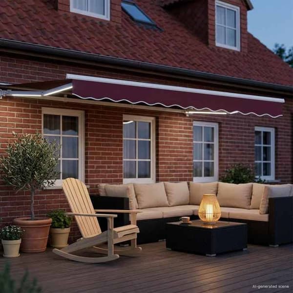 Maison Exclusive - Manuell rullgardinsram med LED-lampor