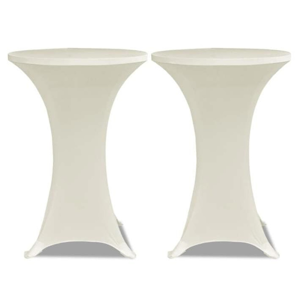 Maison Exclusive - Elastiska bordsöverdrag Ø 70 cm Kräm 4 st