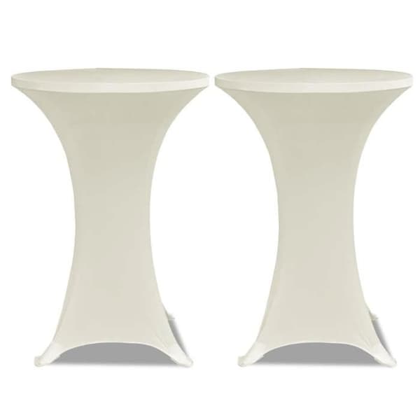 Maison Exclusive - Elastiske bordbetræk Ø 70 cm Creme 4 stk.