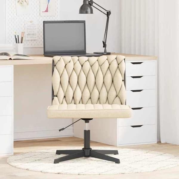 Maison Exclusive - Snurrstol för kontor Creme Tyg Grädde