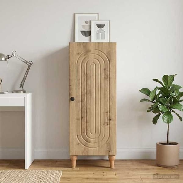 Maison Exclusive - Buffet i håndlavet egetræ 33 x 34,5 x 90 cm Ingeniørtræ