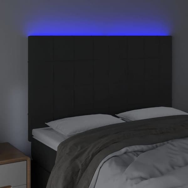 Maison Exclusive - LED-päätymustalla 144x5x118/128 cm sametti Svart