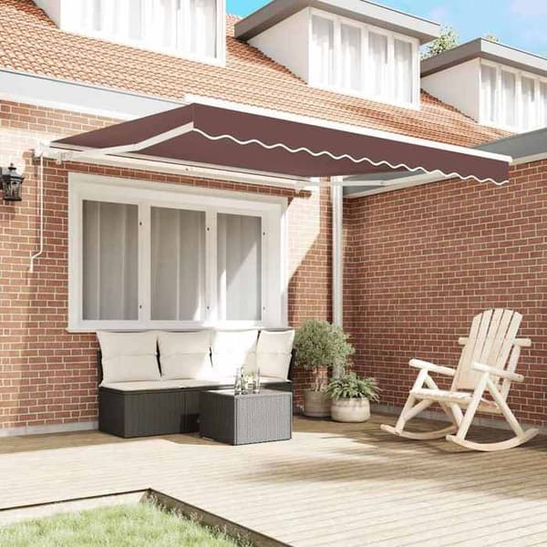 Maison Exclusive - Elektrisk markis 3 x 2,5 m Brun 100 % polyester brun