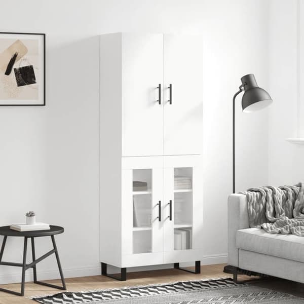 Maison Exclusive - Buffé hög Vit 69,5x34x180 cm Ingenjörsträ