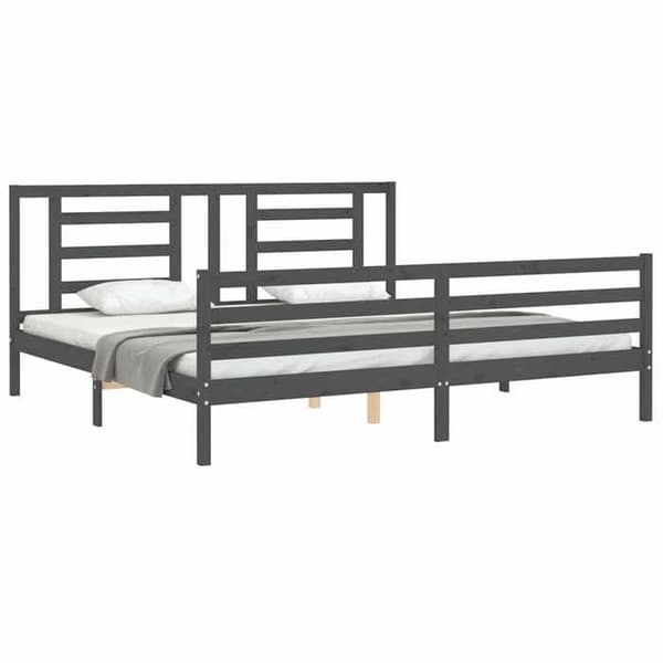 Maison Exclusive - Sengebund uden madras grå 200x200 cm massivtræ grå
