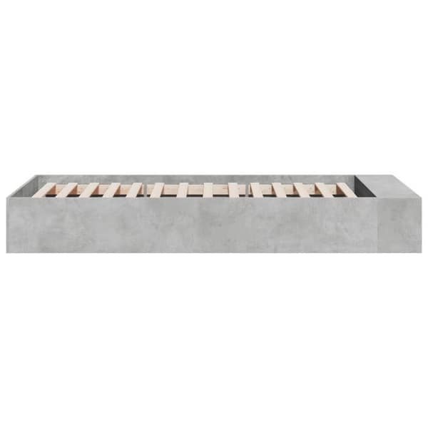 Sengestel - EKSKLUSIV HUS - 75x190 cm - Beton grå - Med opbevaring - Lamelseng betong grå