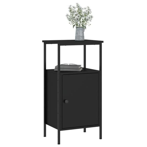 Maison Exclusive - Sort natbord 41x31x80 cm ingeniørtræ Svart
