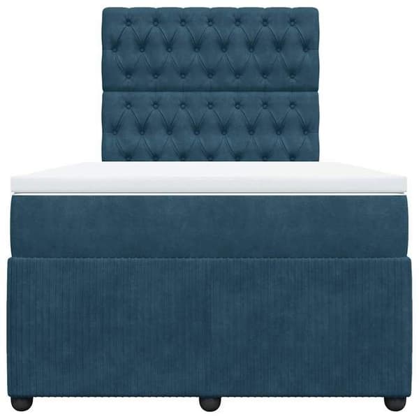 Maison Exclusive - Sänkyyn tarkoitetut lamellit ja sininen patja 120x190 cm sametti