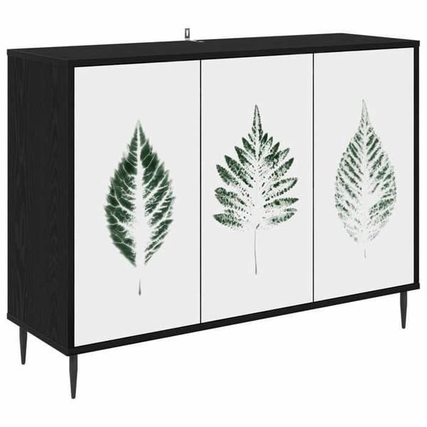 Buffet - EKSKLUSIVT HUS - HANAU - Sort eg - 102x33x76 cm - Ingeniørtræ svart ek