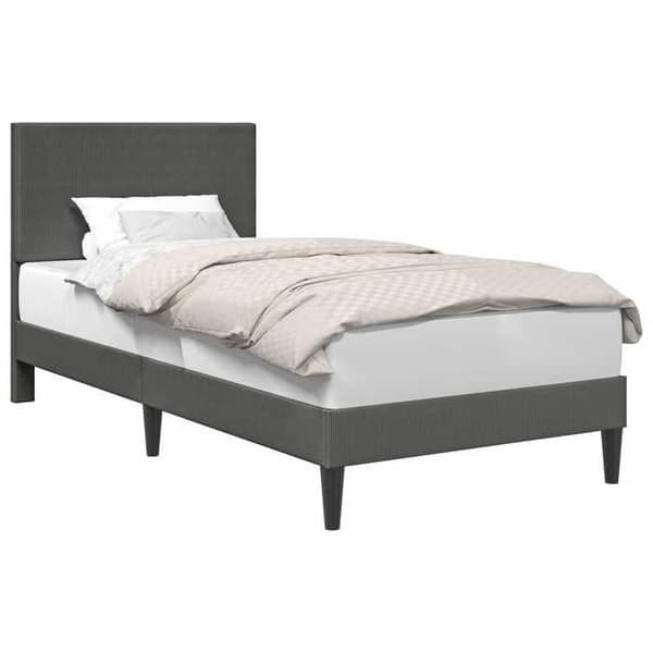 Maison Exclusive - Sängram Mörkgrå 80 x 200 cm Tyg i ribbad sammet